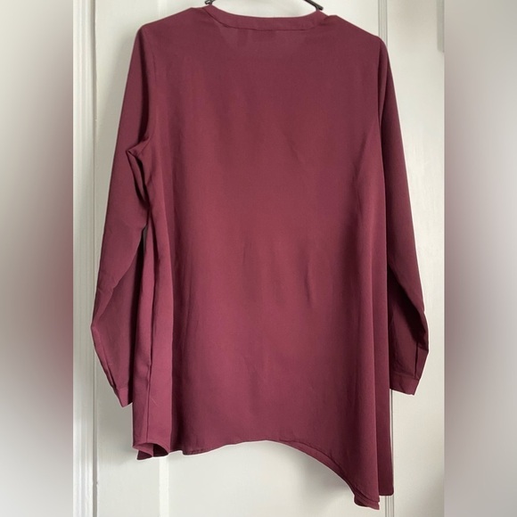 LOGO by Lori Goldstein Front Button Long Sleeve Blouse, mandarin collar Size:XXS - Picture 3 of 12